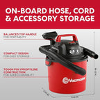Vacmaster 2.5-Gallon* 2 Peak HP Wall Mountable Wet/Dry Vacuum – VOM205P 1101