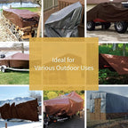 GUARD SHIELD Tarps Heavy Duty Waterproof 6x8 Feet Brown/Silver Poly Tarp Cover Outdoor Thick UV Resistant Tarpaulin with Grommets 10mil