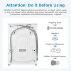 Midea 24 Inch Washer and Dryer Combo, All in One Washer and Dryer 2.7 cu.ft 26lbs, Ventless Washing Machine, Steam Care, Overnight Dry, 1400 RPM, 16 Cycles Front Load Washer, Full-Automatic, White