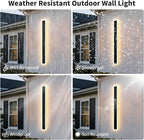 2 Pack 39.3 inch Modern Led Outdoor Wall Light, 3000K-6000K 10%-100% Dimmable Lights for Outside, IP65 Waterproof Wall Sconce Light with Remote Control for Porch,Hallway, Garage,Patio,Stairway,Yard