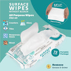 1 Pack Surface Cleaning Wipes Bleach Free, All-Purpose Cleaner for Bathroom, Kitchen, Office, 72 Count Soft Flow, Fresh Scent, Lint Free & Durable