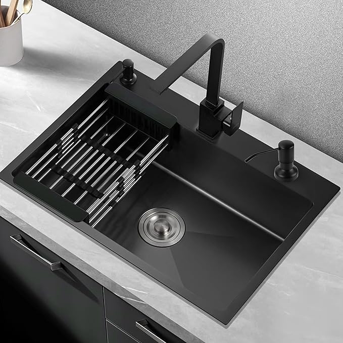 Soap Dispenser for Kitchen Sink, Sink Soap Dispenser with Longer Threaded Shaft Shank, 47" Extension Tube Connects Directly to Dish Soap Container, Wider Pump Head Base （Black）