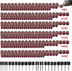 400 Pieces Sanding Drums Kit,Drum Sander Sleeves 376pcs (80 120 240 320 400 600Grit),24Pcs Drum Mandrels diameters,Sanding Bits Tool Accessories for Dremel Rotary Tool