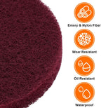 HARFINGTON 20pcs Scrubber Scouring Pads 400 Grits 4 Inch Drill Power Brush Hoop and Loop Surface Conditioning Disc Drill Scuffing Disc Scrub Pads for Home Kitchen Cleaning, Red