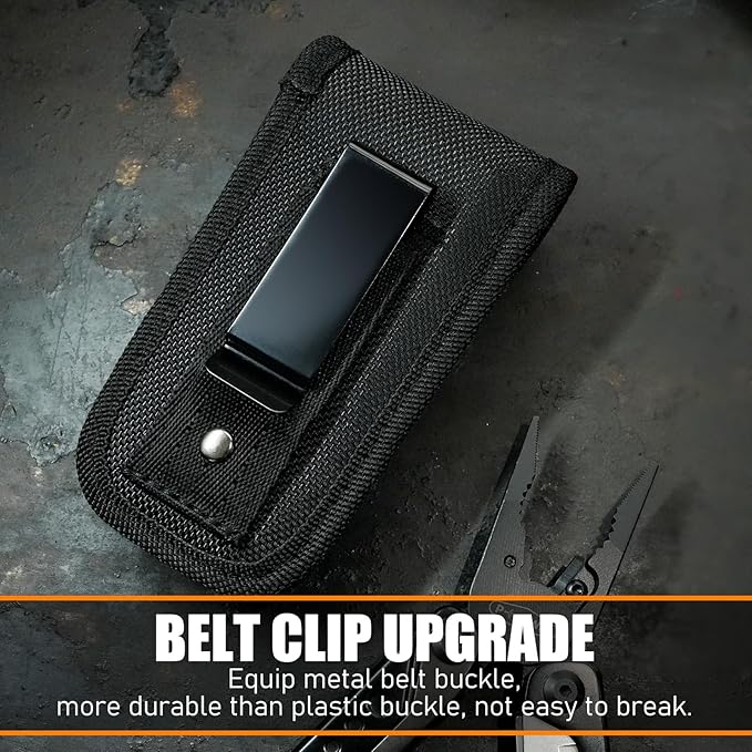 Multitool, 20-in-1 Stainless Steel Multi Tools Pliers with Nylon Sheath, Safe Locking, Professional Multi-Tool for Survival, Camping and Hunting, Black