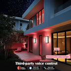 LED Smart Wall Sconces, 1Pack RGB Color Changing Outdoor Wall Light Fixtures, Exterior Lighting Fixtures via Tuya App Control, IP65 Waterproof Outside Light Fixtures for House Porch Yards