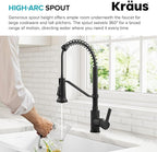 KRAUS Britt Commercial Style 2-Function Single Handle Pull Down Kitchen Faucet in Matte Black, KPF-1693MB