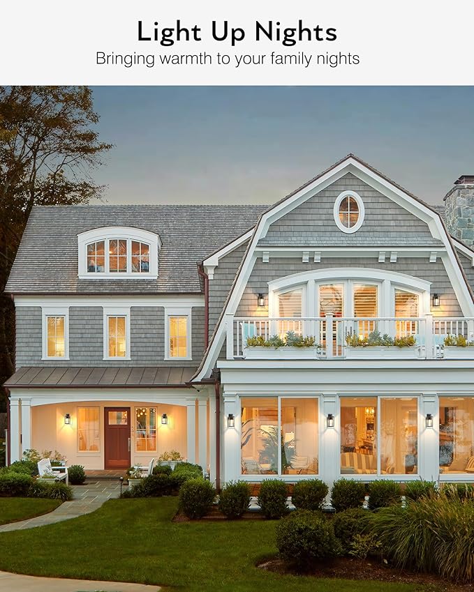 VIANIS 14.5" Large Dusk to Dawn Outdoor Lighting, Black Modern Exterior Lighting Fixtures with Tempered Glass, Anti-Rust Porch Lights Outdoor for House, Outdoor Wall Lights, 2-Pack (Hardwired 120VAC)