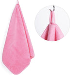 POLYTE Quick Dry Lint Free Microfiber Hand Towel, 16 x 30 in, Set of 4 (Pink)