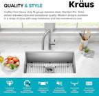 KRAUS Standart Pro 30 -inch Undermount Single Bowl 16 Gauge Stainless Steel Kitchen Sink, KHU100-30
