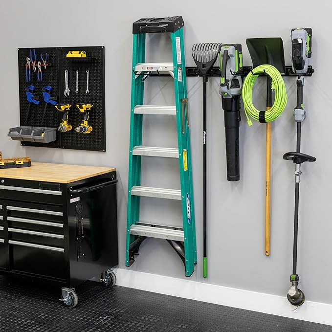 StoreYourBoard Garage Tool Organizer Wall Mount – Heavy Duty Garage Wall Organizer for Garage Organization and Storage, Broom Holder Wall Mount for Gardening Tools & Yard Tools – 48" Holds 450 lbs