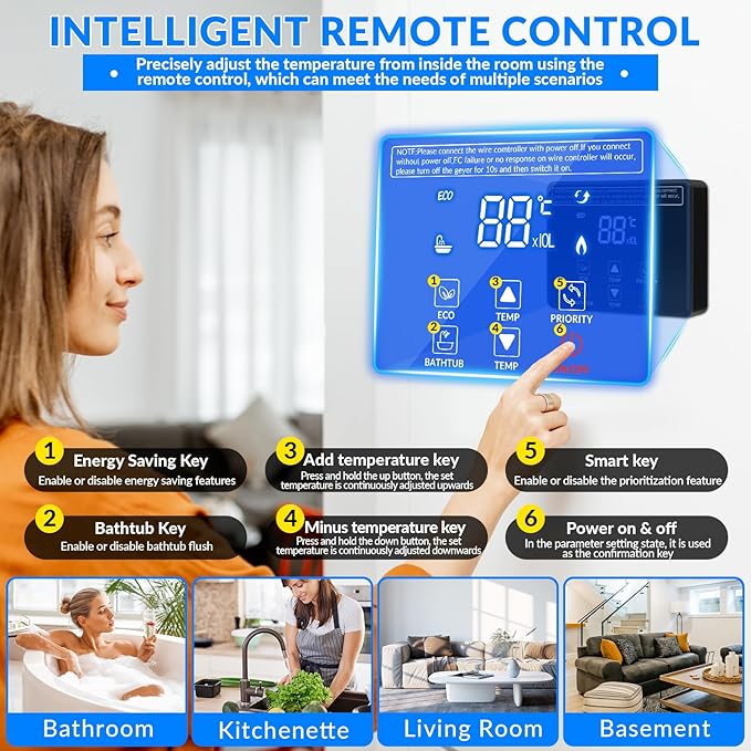 Propane Tankless Water Heater Outdoor,5.26GPM 20L Outdoor,Instant Hot Propane Gas Water Heater with Fahrenheit Digital Display,Multi-Protection