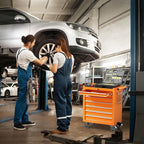 7-Drawer Rolling Tool Chest with Wheels, Tool Box with Locking System and Sliding Drawers, Tool Box Organizer for Garage, Warehouse, Workshop(Orange)