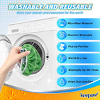 KEEPOW Reusable Microfiber Mop Pads for Swiffer Sweeper Mop, Washable Wet Pad Refills for Wet & Dry Use, Microfiber Dry Sweeping Cloths for Hardwood Floor Cleaning, 2 Pack (Mop is Not Included)