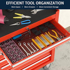 7-Drawer Metal Rolling Tool Chest with Wheels,Tool Storage Cabinet with Locking System，Toolbox with Wheels for Garage,Workshop, Repair Shop(Red, 7-Drawer)