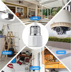 4 Packs E26/ E27 3 Prong Light Bulb Socket Adapter, Polarized Light Socket Outlet, Lights Sockets to Plug Adapter Sockets Converter, Lights Bulb Plug Adapters for Patio, Garage, Porch, White