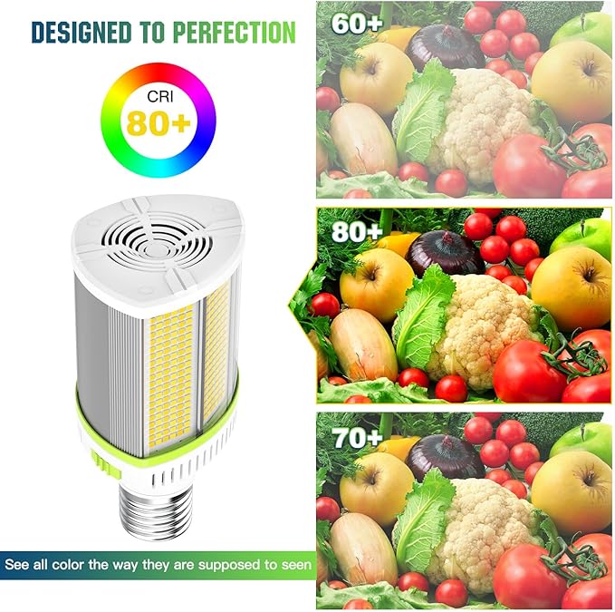 LED Corn Light Bulb 80W 64W 48W Adjustable, E39 Base LED Light Bulb 5700K 5000K 4500K, DLC ETL Listed 12,000LM Commercial High Bay Fixture for Warehouse Shoebox Park lot Area Lighting, AC 100V-277