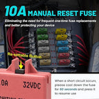 NuIth Manual Reset Mini Fuse Circuit Breakers 10A, E39 Low Profile ATO/ATC Circuit Breaker Blade Fuse 12V-32V DC 10A Re-settable Standard Blade Fuses for Car Truck RV Marine (2PCS-10A)