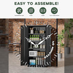 Greenvelly Metal Garage Storage Cabinet, 72” Locking Black Tool Steel Cabinet with Doors and 4 Shelves, Tall Metal Cabinets with Garage Storage Systems for Home Office, Kitchen/Pantry