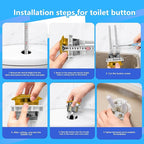 38mm/1.5Inch Dual Flush Toilet Button Kit - Water-Saving Push Valve Replacement Set for Tank Repair, Corrosion-Resistant Bathroom Upgrade Parts (Golden, Universal Fit, Easy Install)