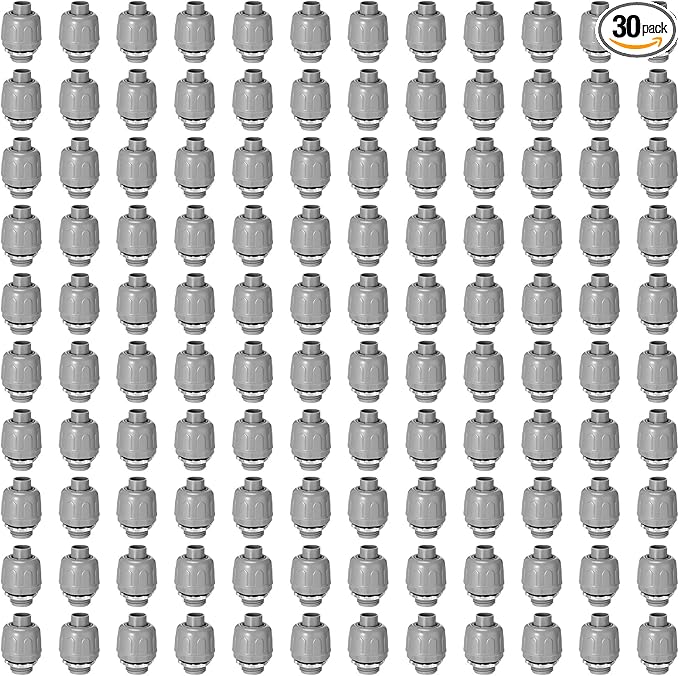 1/2 Inch Liquid Tight Connector PVC Electrical Conduit Fittings Straight 180 Degree Flexible Conduit Connector for Home Kitchen Bathroom Tube Tool Supplies (30 Pcs)