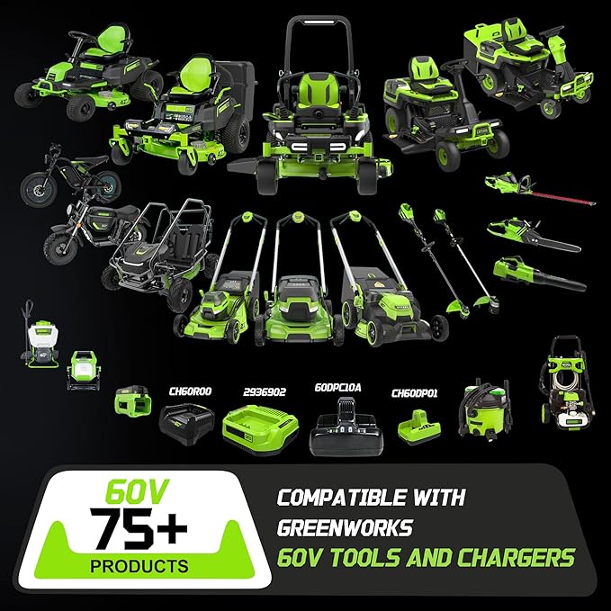 XAVITO Replacement for Greenworks 60V Battery 5.0Ah, New Upgraded 5X Longer Runtime, Compatible with Greenworks 60V Cordless Power Tool, for 60V Battery LB60A02 LB60A03 LB602 LB6025