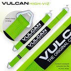 Vulcan Complete Axle Tie Down Kit - High-Viz - Includes 4x 22" & 36" Axle Straps, 4x 15' Wire J Hook Ratchet Straps