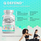Clean Nutraceuticals Quercetin Zinc Vitamin C Vitamin D Bromelain Elderberry - Lung Immune Support Supplement Adults with Artemisinin, Sea Moss, Echinacea, Allergy Relief