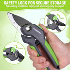 WORKPRO 8.5" Anvil Pruning Shear, Heavy Duty Garden Scissors & Clippers with Labor-Saving Design, Handheld Gardening Shears with Ergonomic Handle for Thick Branch Trimming