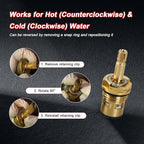 2 Pack Brass Faucet Cartridges Compatible with American Standard Bathroom Bathtub Faucet 4z-24h Hot and Cold Replacement Cartridges Replace#: 994053-0070a 994053-0070a/H