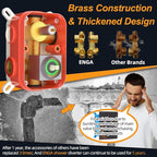 Enga Shower System with Body Jets 12 Inch Ceiling Mounted Rain Shower and Handheld Sprays Brass Full Body Massage Spa Jets Contain Rough-in Shower Valve, Brushed Nickel