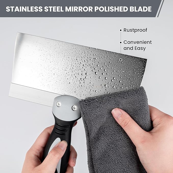 Mister Rui Taping Knife, 10" Drywall Taping Knife, Stainless Steel Taping Knife, Drywall Skimming Blade, Plastering Spatula Tools, Plastering Tool, Stainless Blade for Taping and Filling