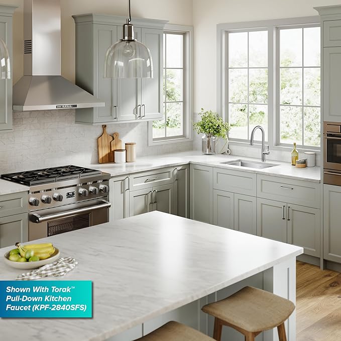 KRAUS Standart PRO 28-inch 16 Gauge Undermount Single Bowl Stainless Steel Kitchen Sink, KHU100-28