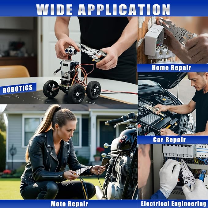 Multi-function Wire Stripper Tool Electrical, 9-in-1 Wire Cutter & Wire Crimping Tool, Adjustable AWG 6-16, Comfortable Grip and Refined Craftsmanship