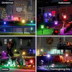 AOSEA 4 Pack Solar Pathway Lights Outdoor Waterproof - RGB Flash Mode Only Solar Lights for Outside, IP65 Rated, 12H Bright Landscape Lighting, Durable Plastic - Perfect for Garden & Walkway