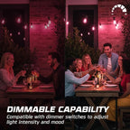 OHLECTRIC Transparent Pink Night Light Bulbs (10-Pack) 11W S14 Sign Bulb, Decorative Light Bulbs, E26 Medium Base, Colorful Bulbs, Dimmable, Sign Replacement Lamp for Indoor & Outdoor Use.Avg Hrs 5000