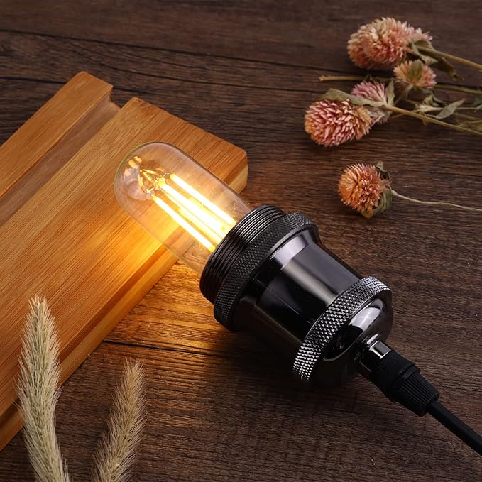 6 pcs T32 T12 Dimmable LED Appliance Light Bulb Range Hood Light Bulb,4W Equivalent to 40W, Clear Glass Warm White, E26 Bulb, Refrigerator Bulb and Indoor Lighting.