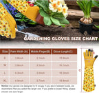 DLY Gardening Gloves for Women, Rose Gloves Gardening Thorn Proof, Long Garden Gloves for Women, Breathable Cowhide Leather Gauntlet (Small, Yellow