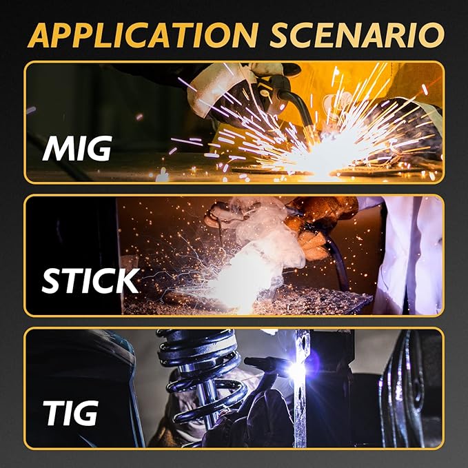 TOOLIOM Auto Darkening Welding Helmet True Color Solar Powered with Adjustable Shade 4/9-13 for TIG MIG Stick