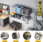 2Pack 1.64x4ft Adjustable Metal Garage Wall Shelving Heavy Duty Garage Storage Shelf Wall Mounted White