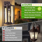Oil Rubbed Bronze Dusk to Dawn Outdoor Wall Light Fixtures - 2 Packs Exterior Waterproof Outdoor Lighting, Farmhouse Porch Sconces Wall Mounted Lighting, Anti-rust Outside Lantern for Front Door