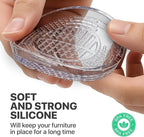 X-Protector Furniture Cups - 4 PCS 3" - Non Slip Furniture Pads for Hardwood Floors - Transparent Floor Protectors - Bed Stoppers to Prevent Sliding - Keep Furniture from Sliding on Floor! (Round)