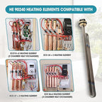 2 Pcs Titanium HE 90240 Water Heater Element Screw-In 9KW 240V Replacement for EcoSmart ECO 18 27 36 Tankless Water Heater Element Parts Replaces HE 80240 R004709024S SGB-2903 HA-P004 HA-P005