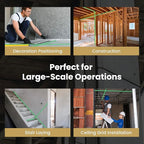 ML-300 Green Crosshairs Laser Line Generator for Indoor & Outdoor Large-Scale Cutting, Alignment, Construction, Module Projector, Waterproof, Type-C Charging, Magnetic Base, Class 1 product