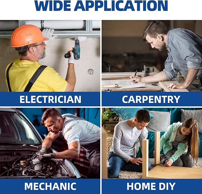 Tool Bag 13'', Wide Mouth Tool Organizer for Tool Storage, Heavy Duty and Water Proof, Blue & Black