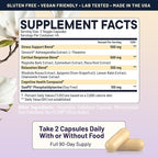 Cortisol Manager and Stabilizer Supplement | Supports Deep Sleep & Relaxation | Cortisol Supplement with Ashwagandha, L-Theanine, Rhodiola Rosea Extract & Apigenin | 180 Vegan Capsules