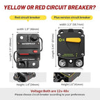 RED WOLF 300A Circuit Breaker Switch Manual Reset DC 12-24V, 5/16"-M8 Stud for Car Audio RV Marine Boat Truck Trolling Motors Stereo Audio Electronic Battery Solar System