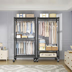 FUTASSI Heavy-Duty Portable Closet, 30"W x 14"D x 76"H, Black, Carbon Steel