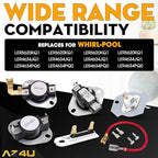 For Whirlpool LER5620KQ1 LER4634JQ1 LER4634PQ0 LER7646EQ2 LER3624EQ1 LER4634EQ2 LER8858EQ1 WED5300VW0 WED4800XQ3 WED5100VQ0 LER4634EQ0 LER4634JT0 LER3624EQ0 Replaces Thermostat And Thermal Fuse