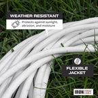 Iron Forge Cable White 1 to 3 Outdoor Extension Cord Splitter 28 Ft (40 Ft Total Length) - 16 Gauge Power Cord, 3 Prong, 3 Outlets 16/3 SJTW